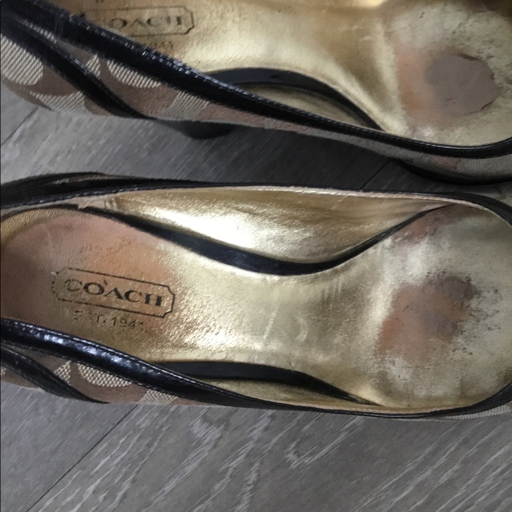 coach Brown Wedge Shoes Size 7.5B $40 - Picture 11 of 13